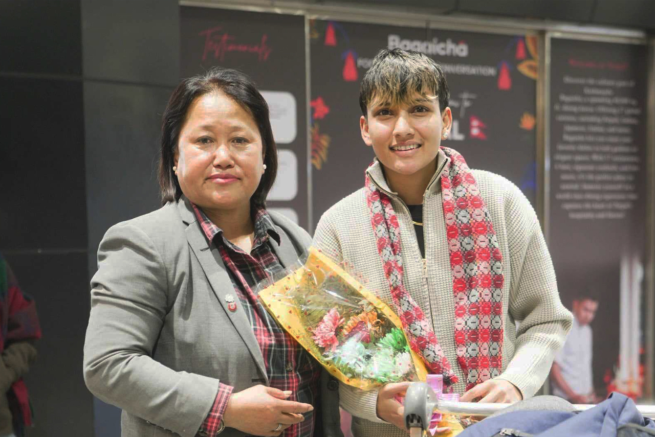 rekha-poudel-arrives-for-womens-football